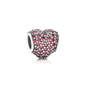 Authentic Pandora red pave heart charm